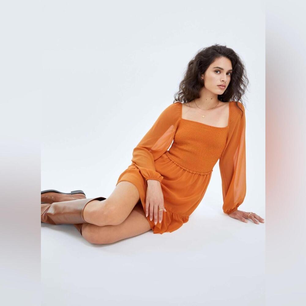 Aritzia Wilfred Tempest Mini Dress - Oriole orange - Small